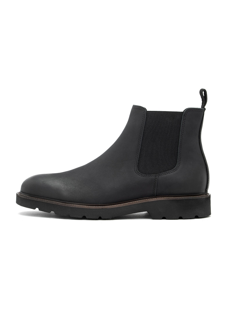 Ghete Chelsea din piele - Negru