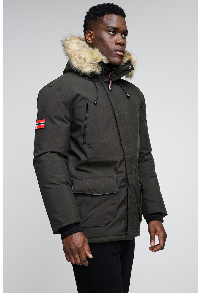 Geaca cu garnituri de blana sintetica Claude