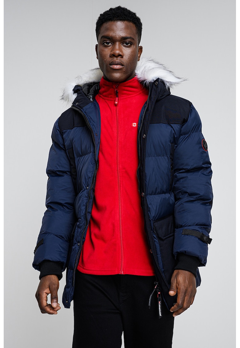 Geaca impermeabila cu garnituri de blana sintetica Dalibor