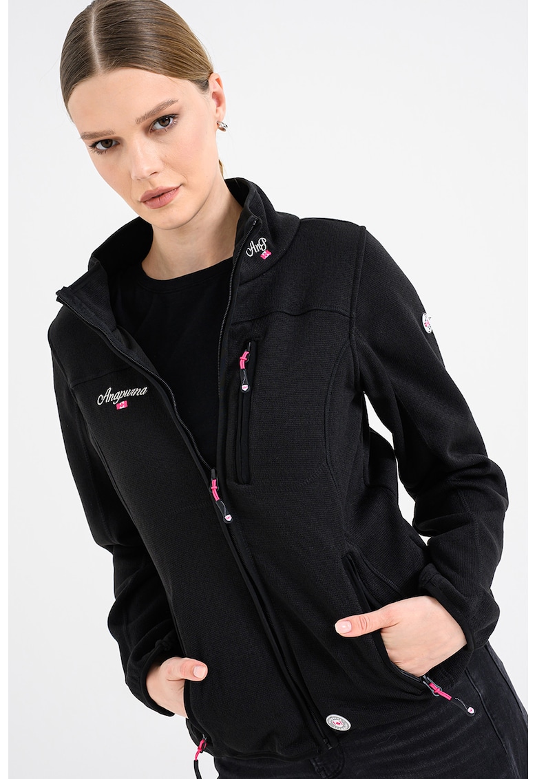 Bluza de trening cu fermoar si logo Tedenana - Negru