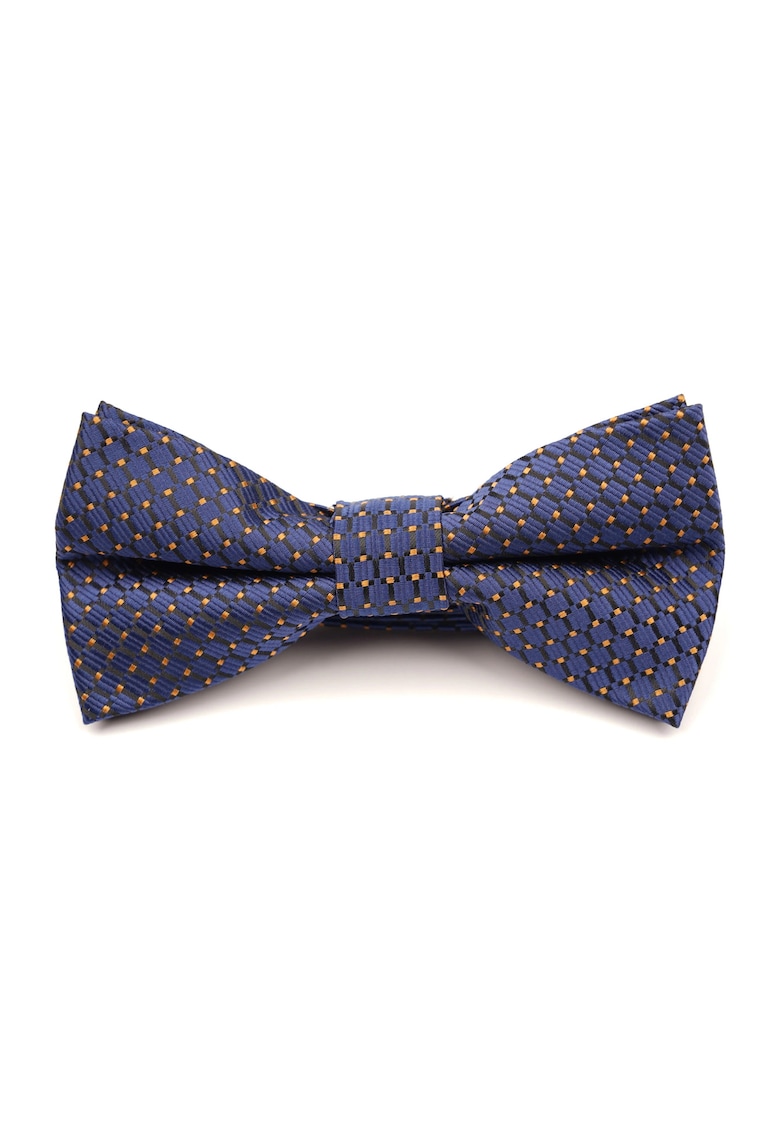 Papion pre-legat albastru cu puncte aurii din matase