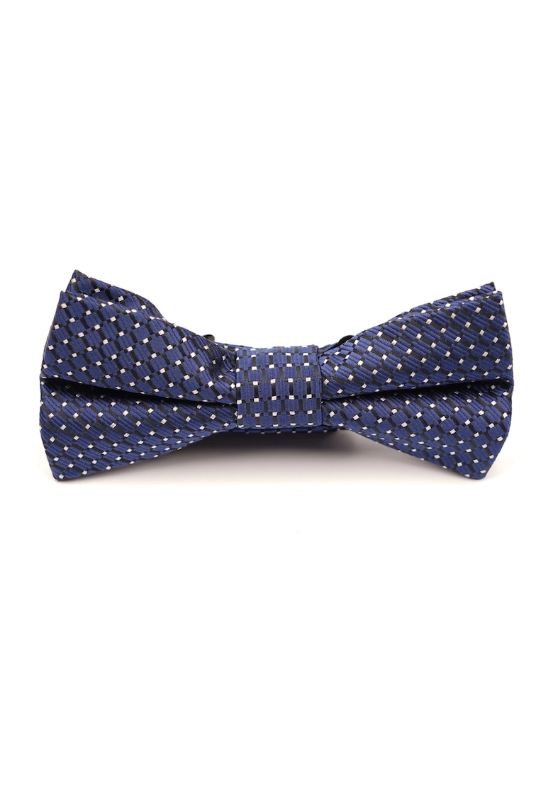 Papion pre-legat albastru cu puncte albe din matase