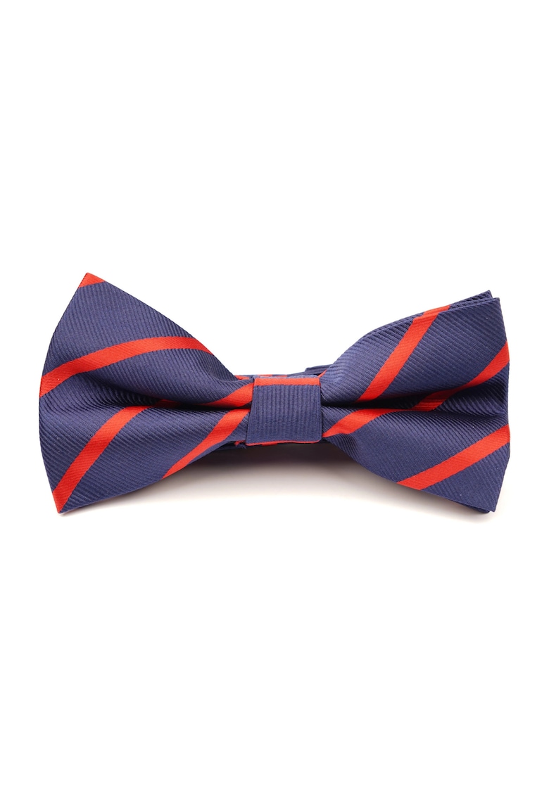 Papion pre-legat albastru cu dungi rosii din matase