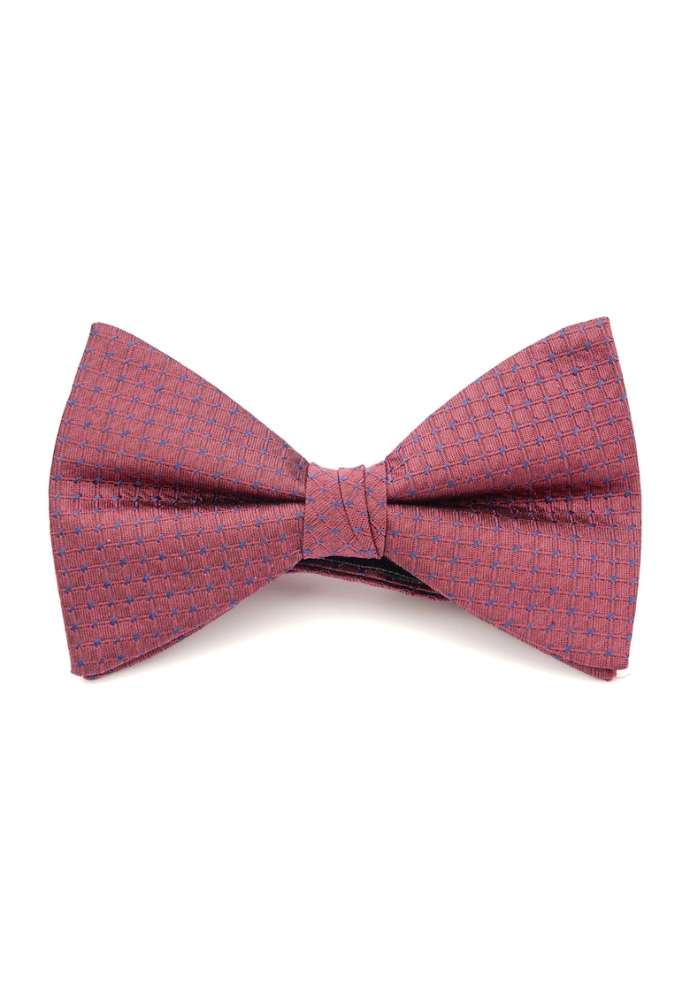 Papion bordo cu imprimeu patrat albastru