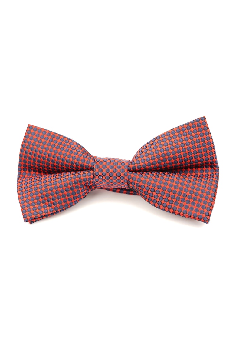 Papion rosu cu model geometric albastru – 100% matase