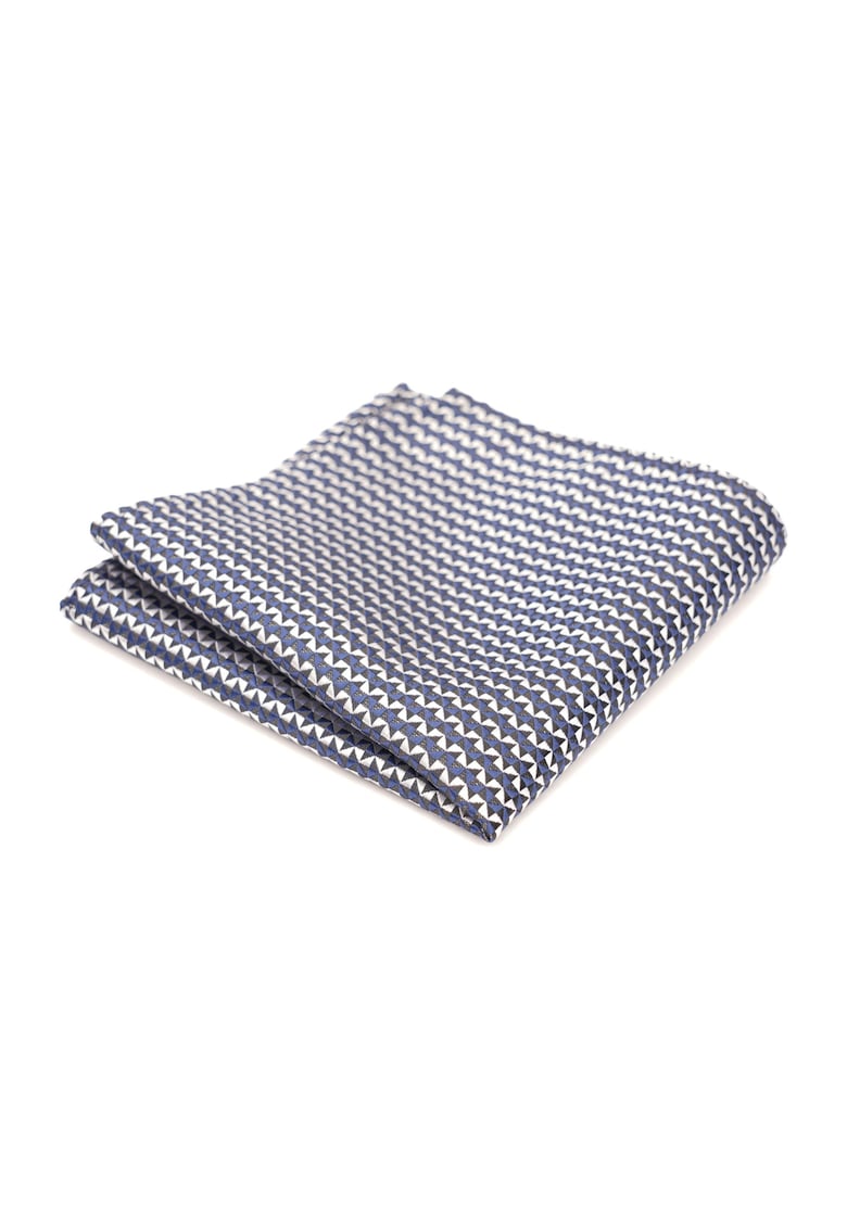 Batista de buzunar albastra cu imprimeu geometric