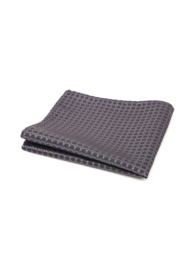 Batista de buzunar gri inchis cu micro-model geometric