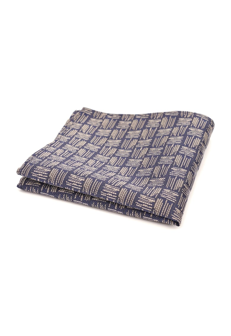 Batista de buzunar mov cu imprimeu geometric bej