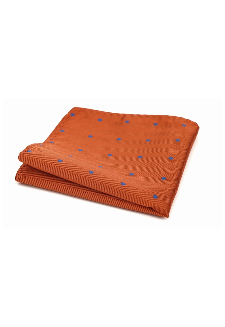 Batista de buzunar portocalie cu buline albastre
