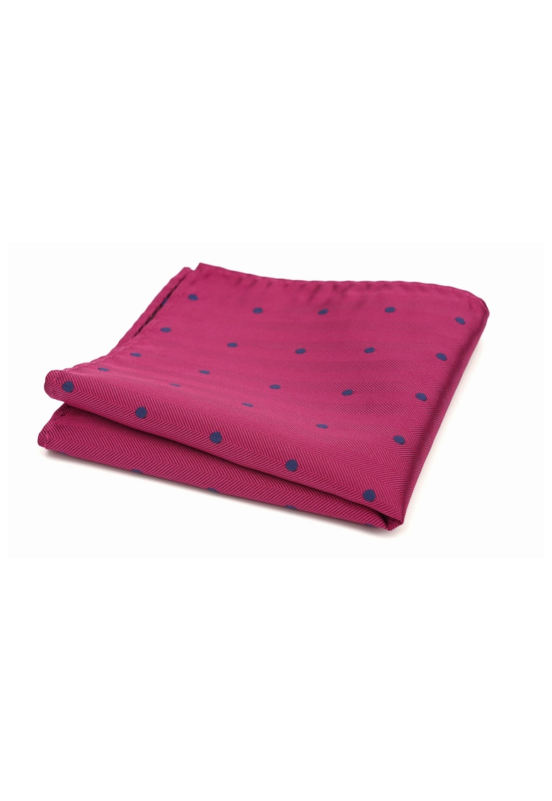 Batista de buzunar fucsia cu buline albastre