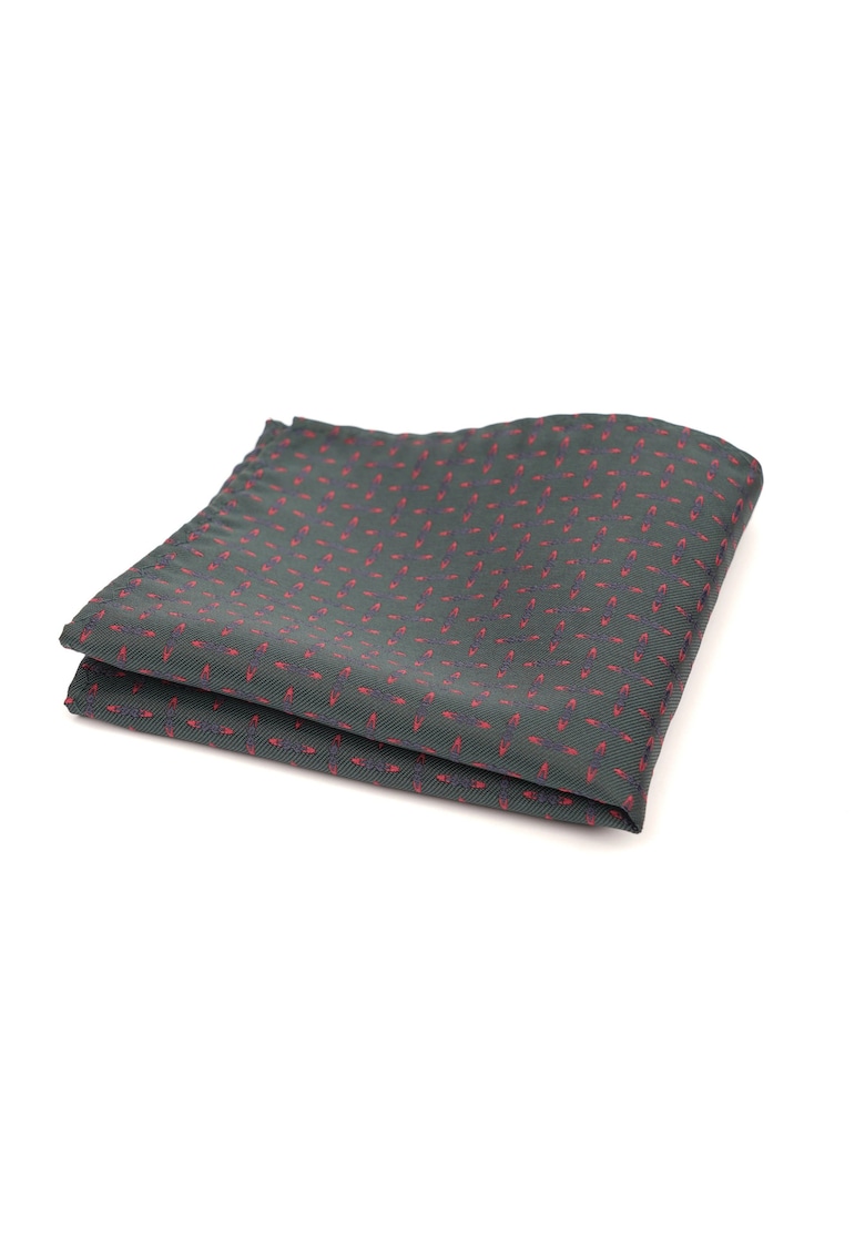 Batista de buzunar gri cu imprimeu puncte rosii