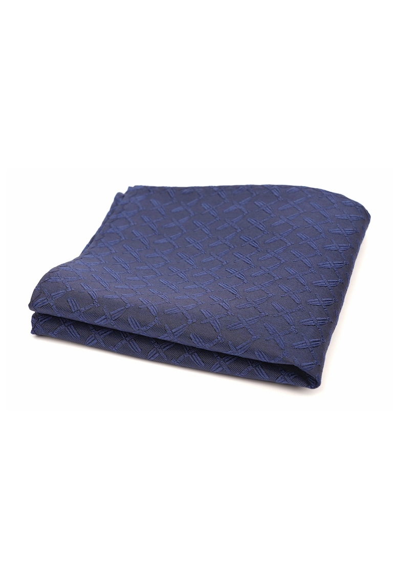 Batista de buzunar albastra cu imprimeu geometric subtil