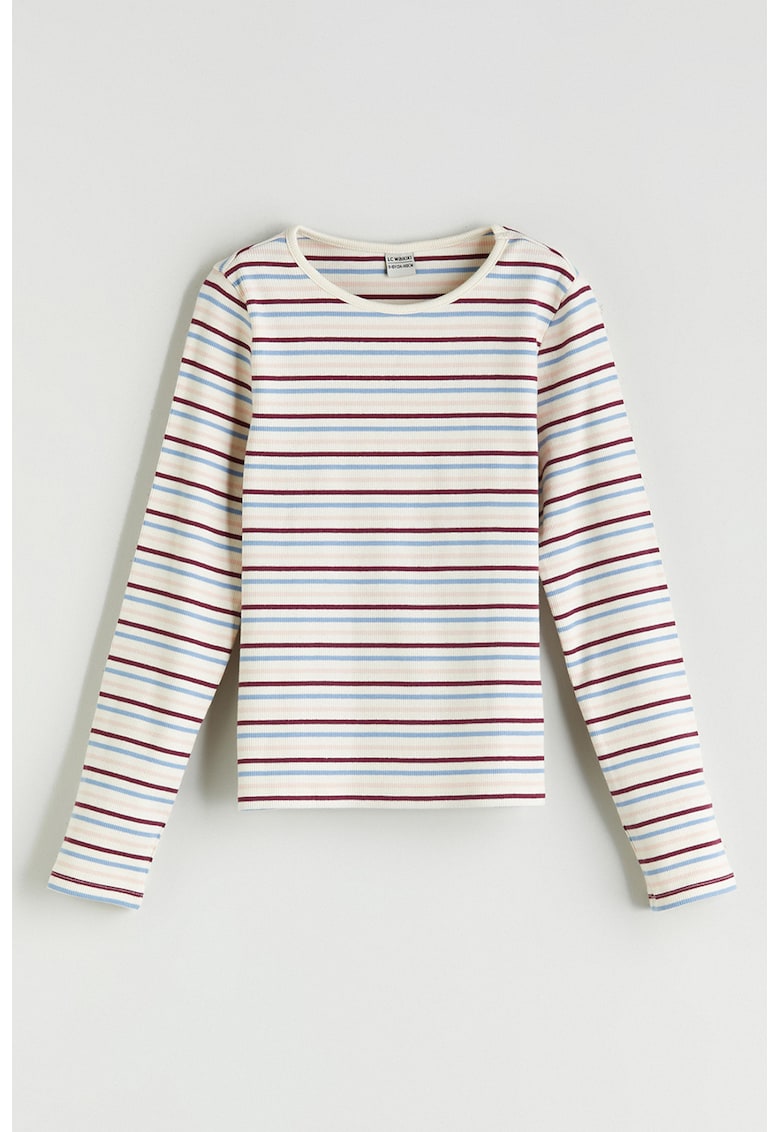 Bluza din amestec de bumbac cu model in dungi