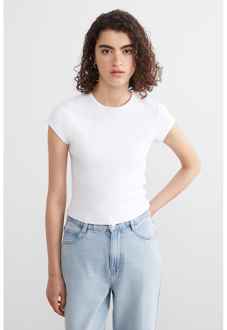 Tricou slim fit cu decolteu rotund