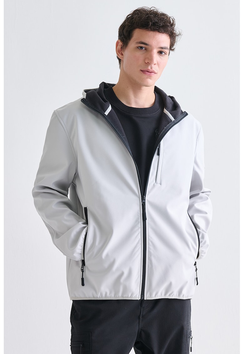 Jacheta cu gluga si fermoar