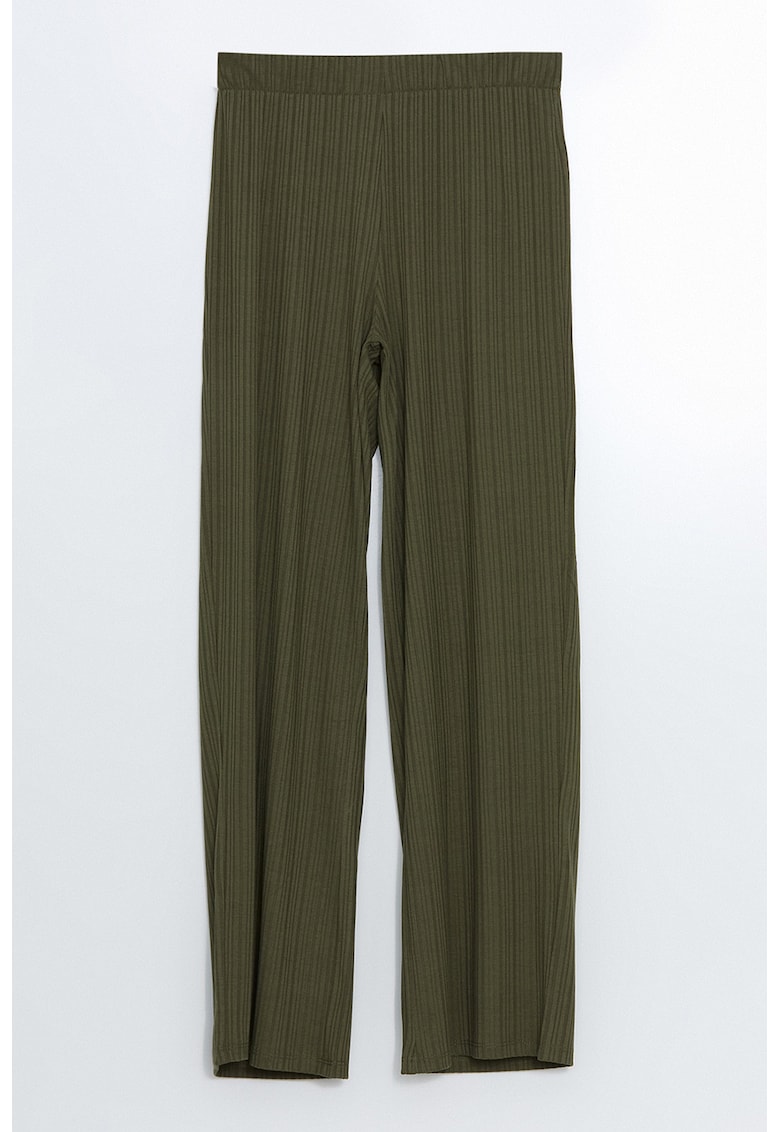 Pantaloni crop cu striatii