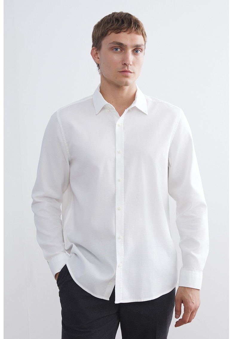 Camasa cu maneci lungi si model uni