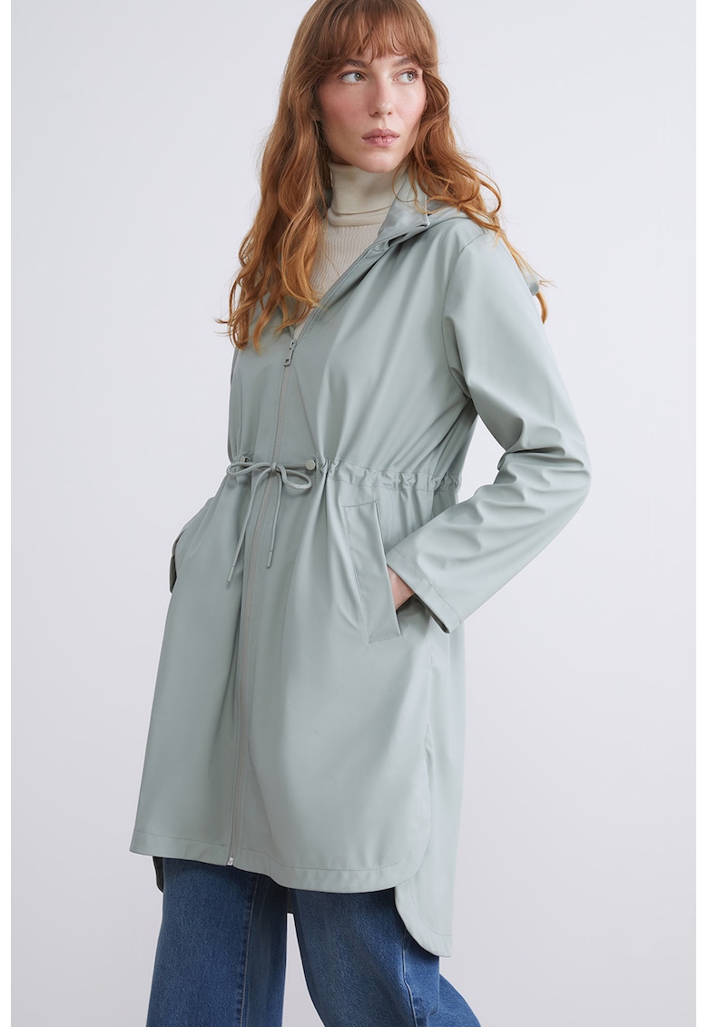 Pelerina de ploaie cu gluga si fermoar