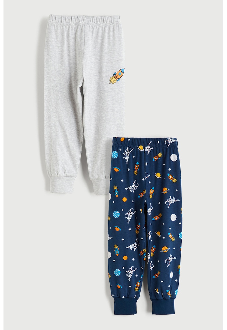 Set de pantaloni de pijama cu talie elastica - 2 piese