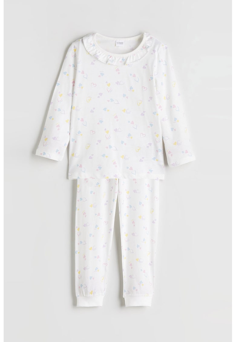 Pijama regular-fit cu imprimeu inimi