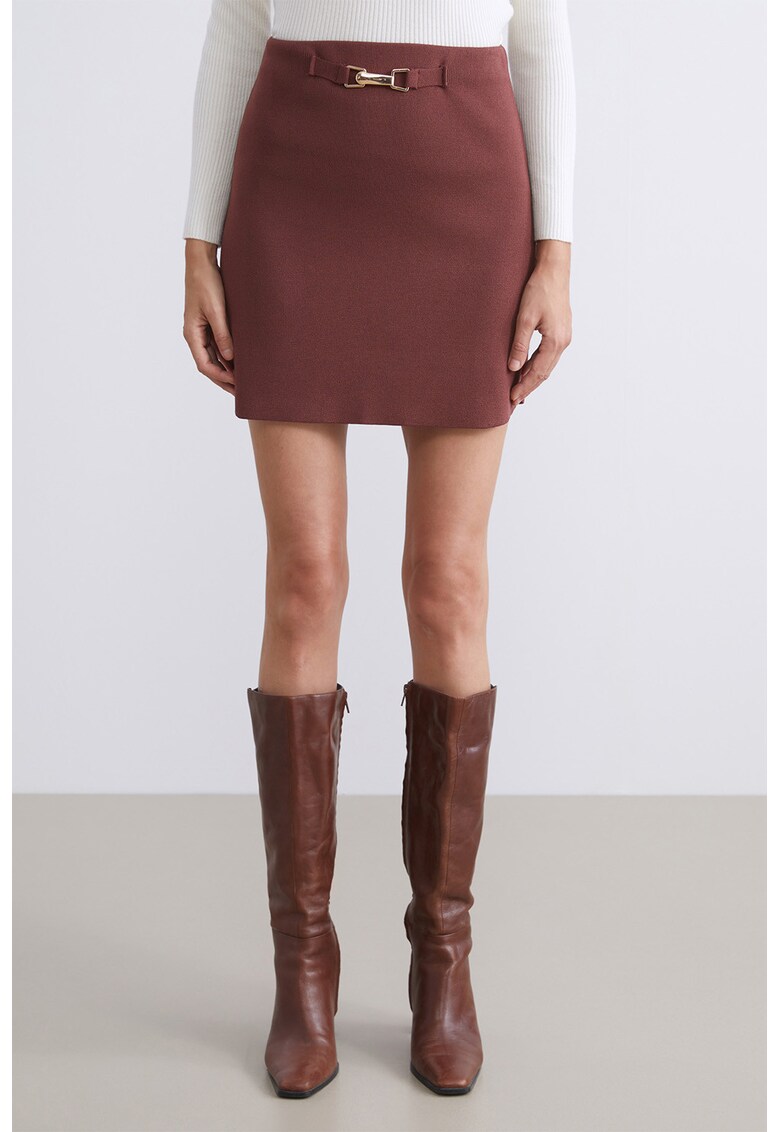 Fusta mini cambrata - Maro cognac