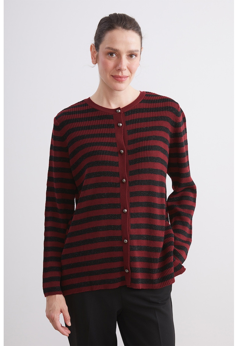 Cardigan cu nasturi si dungi