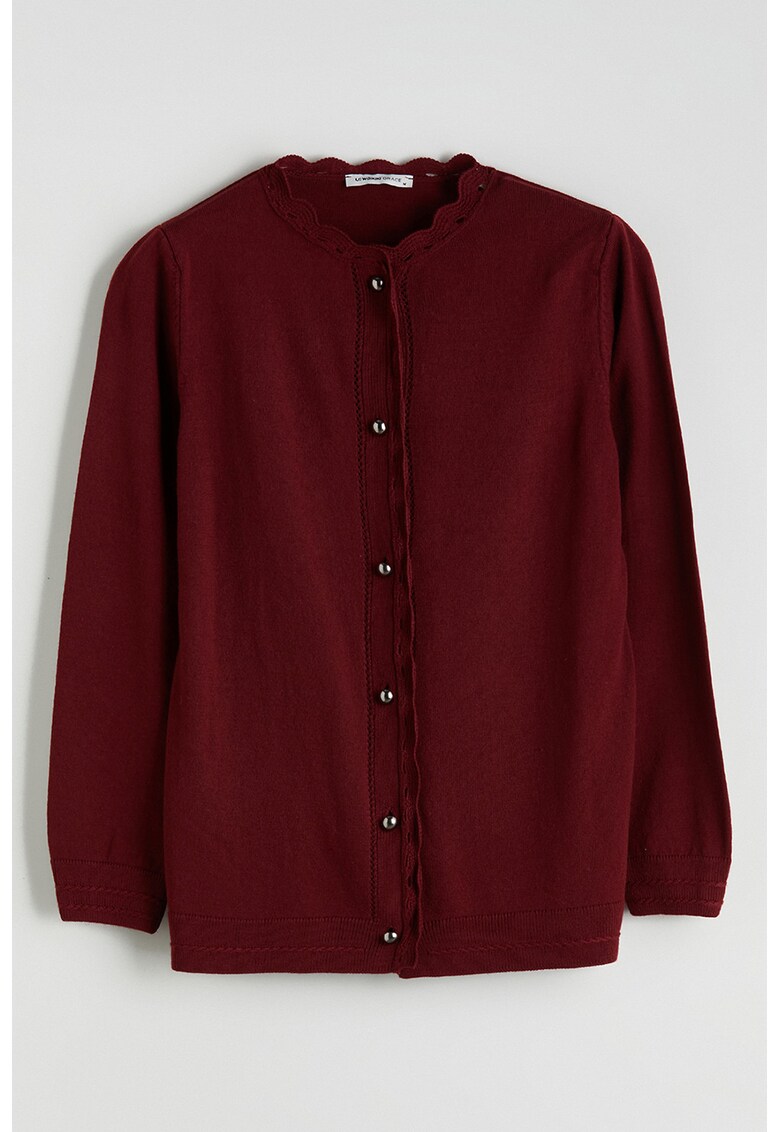 Cardigan regular fit cu nasturi Grace - Visiniu