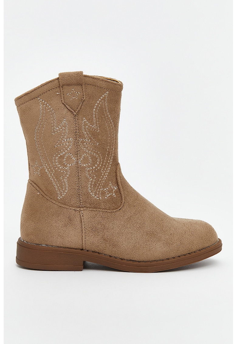 Cizme cowboy de piele intoarsa ecologica