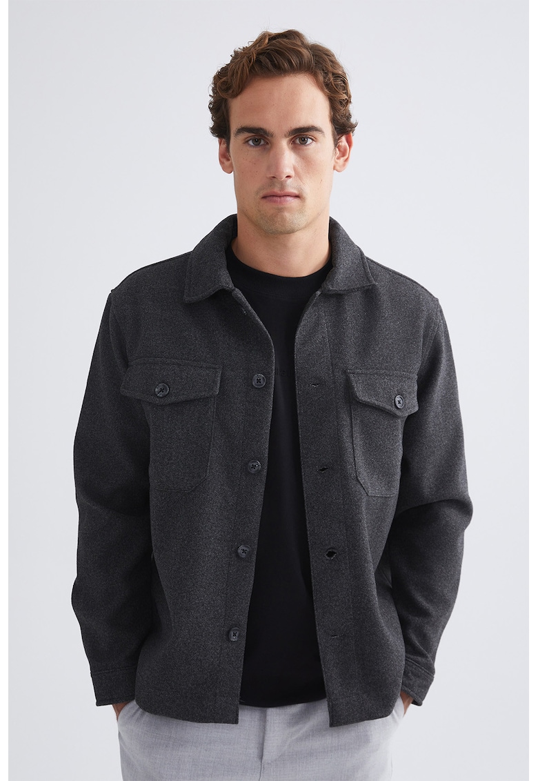 Jacheta cu buzunare pe piept - Gri antracit