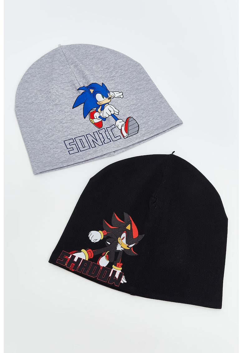 Set de caciula cu imprimeu - 2 piese