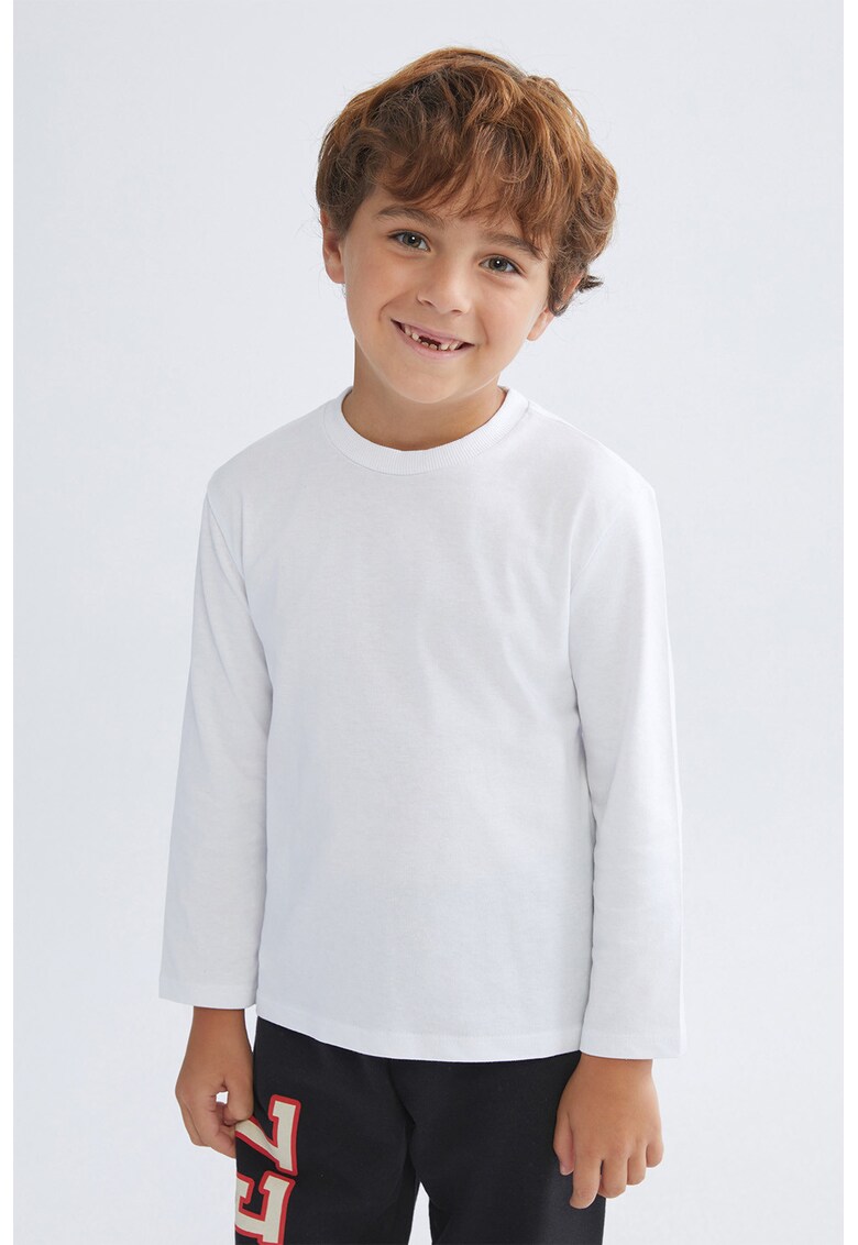 Bluza uni de bumbac - Alb optic