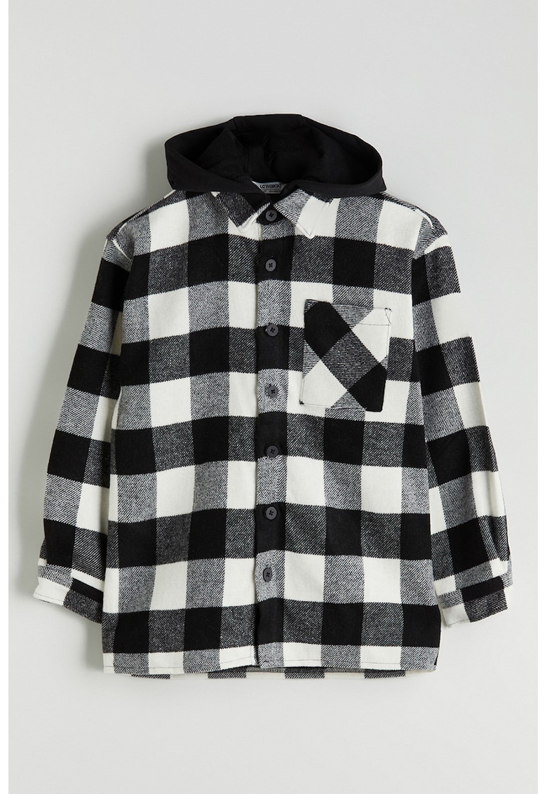 Jacheta-camasa cu gluga si model in carouri