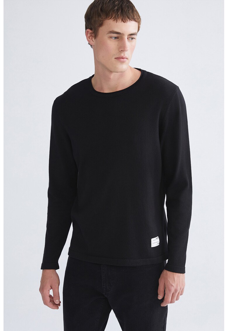 Pulover cu decolteu rotund - Negru