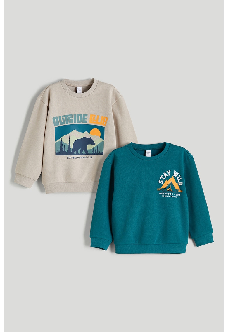 Set de bluze de trening cu imprimeu - 2 piese