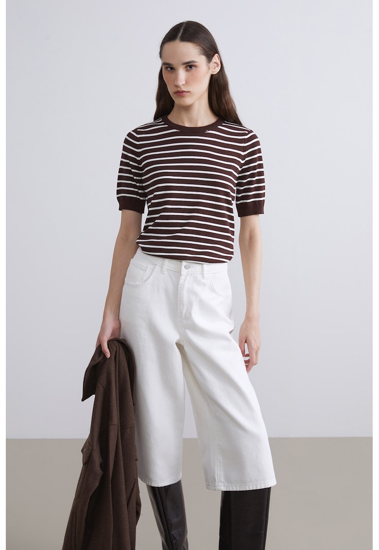 Pulover slim-fit cu dungi