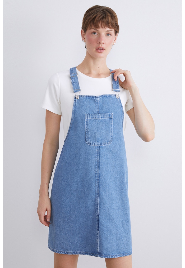 Sarafan din denim cu buzunare