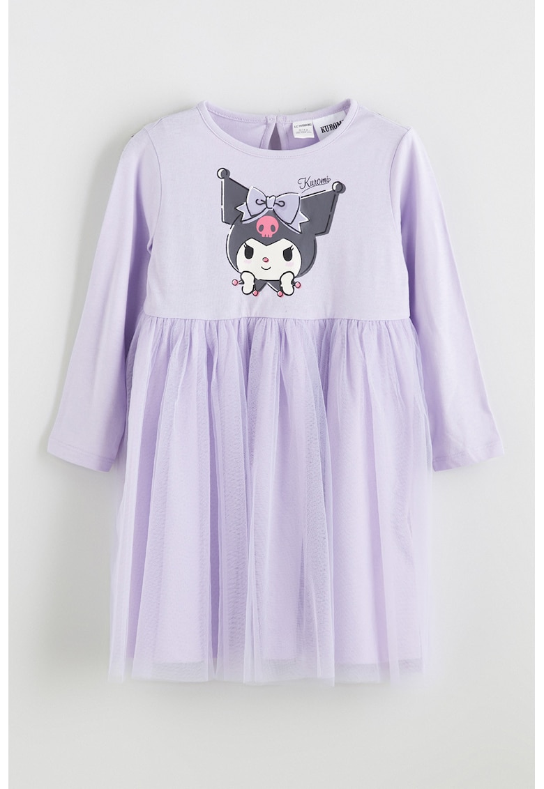 Rochie de bumbac cu insertie din tul