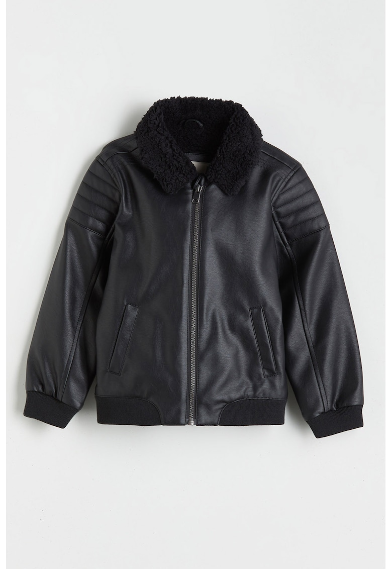 Jacheta de piele ecologica cu fermoar