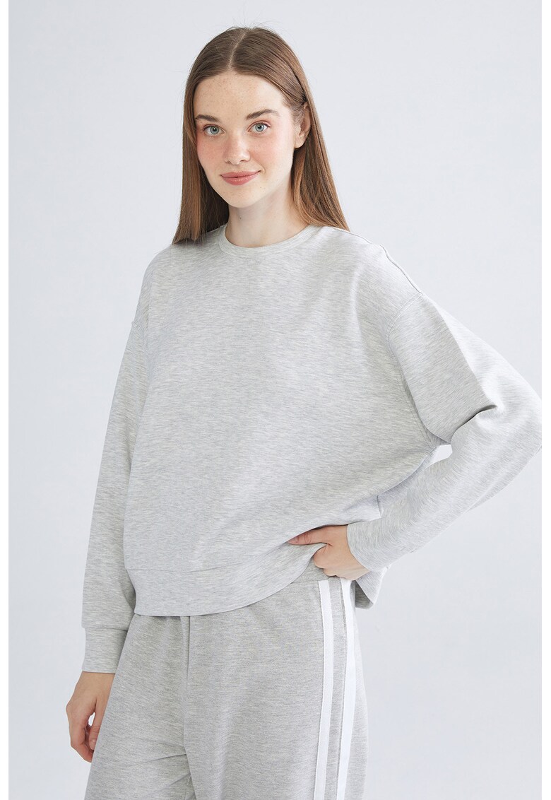 Bluza de trening lejera din amestec de bumbac - Gri deschis melange