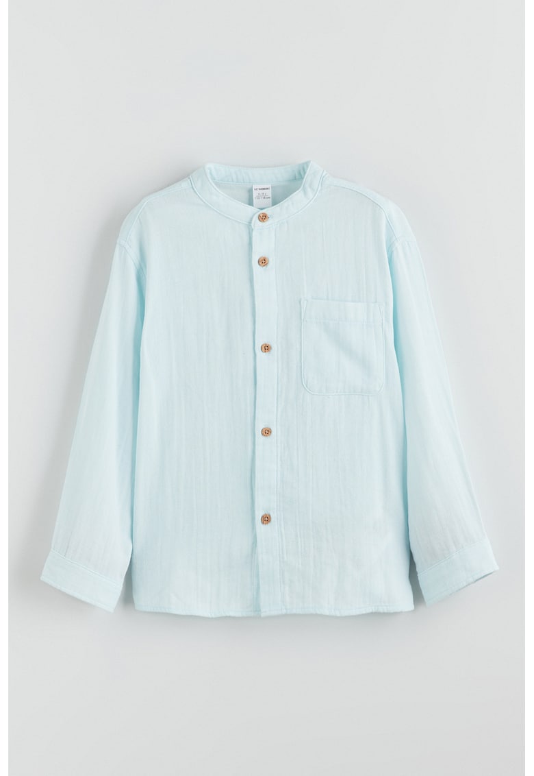Camasa din amestec de bumbac cu aspect texturat