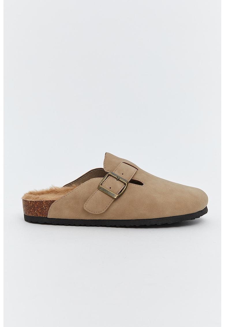 Saboti de piele intoarsa ecologica cu model cu catarama