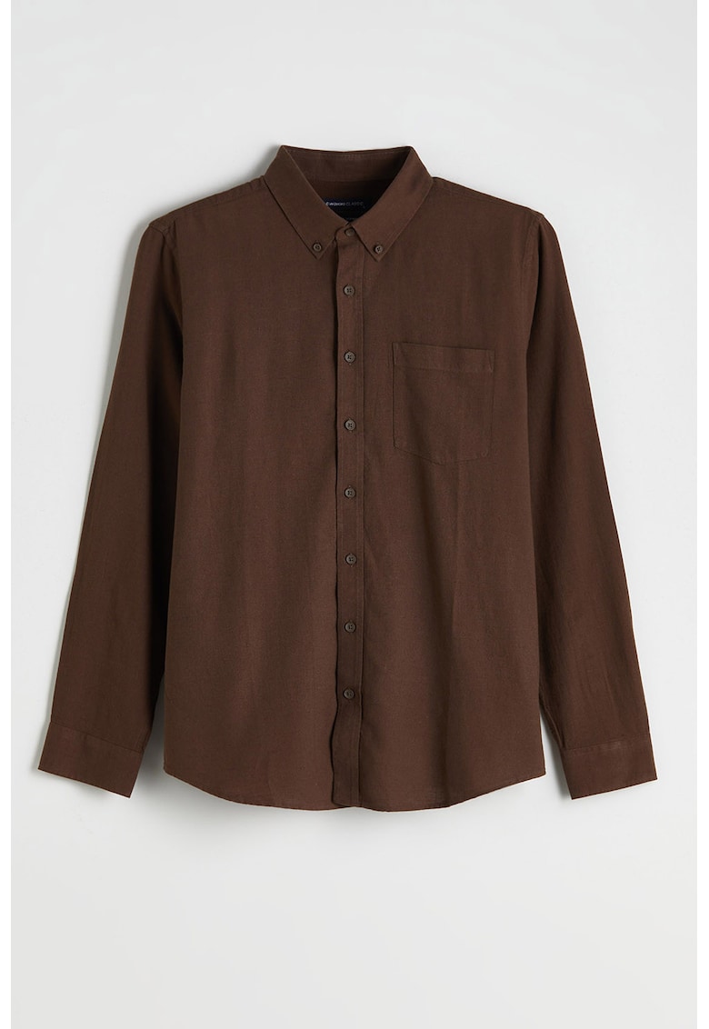 Camasa din amestec de bumbac cu maneci lungi