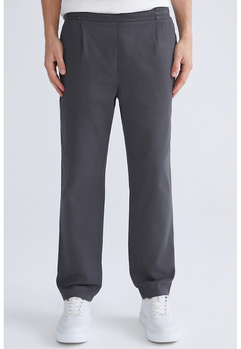 Pantaloni drepti din amestec de bumbac