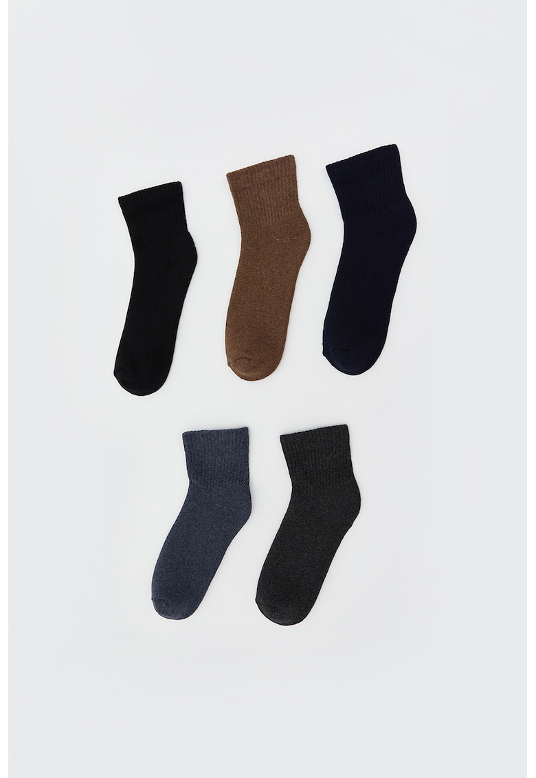 Set de sosete scurte uni - 5 perechi