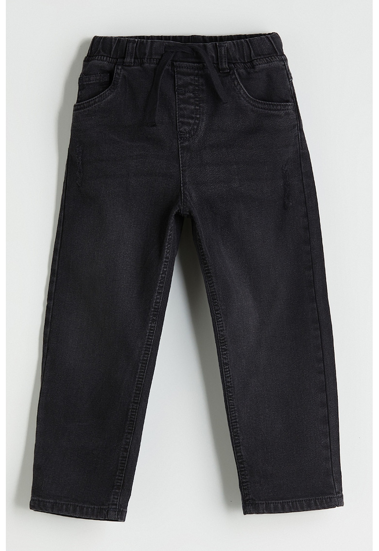 Blugi cu croiala dreapta si banda elastica in talie