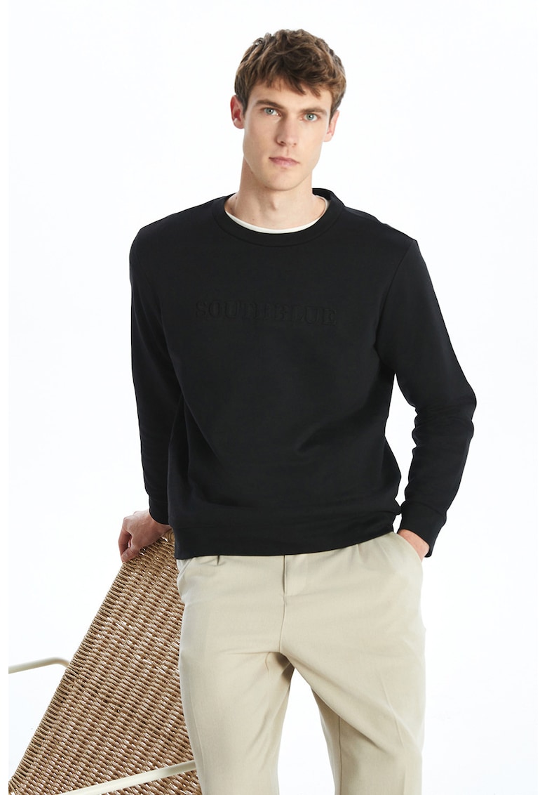 Bluza de trening cu text in relief pe partea din fata