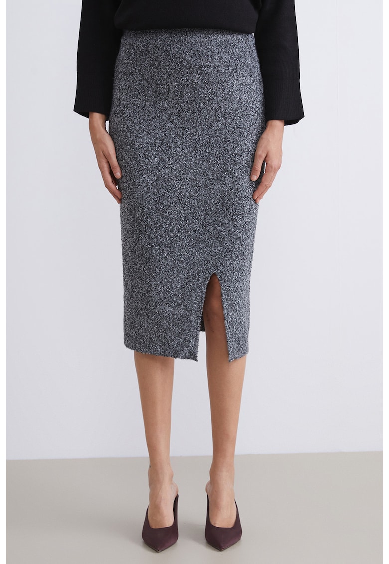 Fusta din tricot cu slit lateral