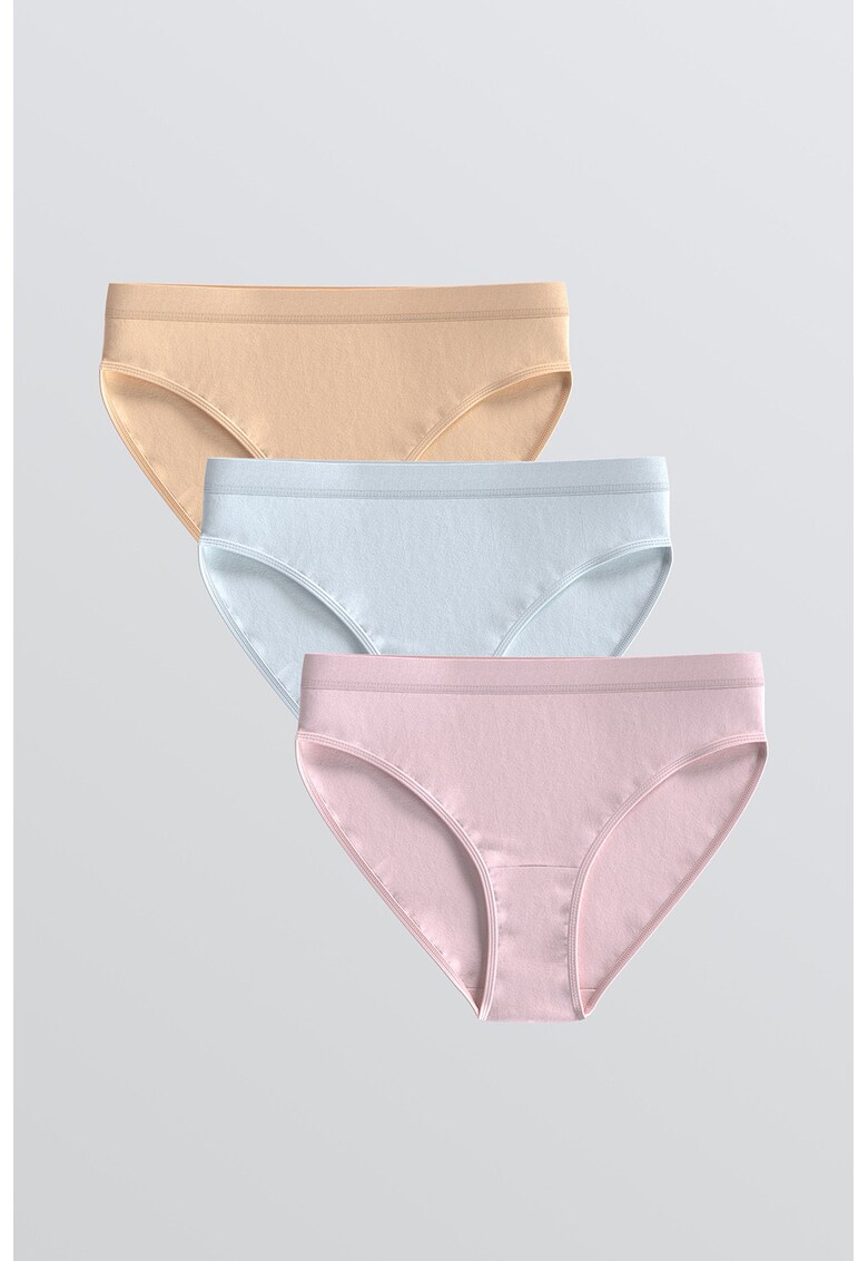 Set de chiloti cu model uni - 3 piese