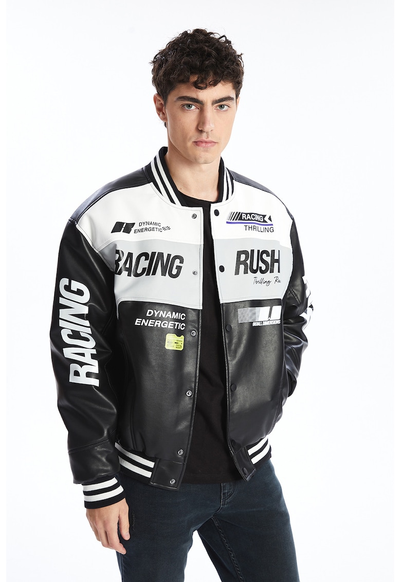 Jacheta bomber cu imprimeu grafic