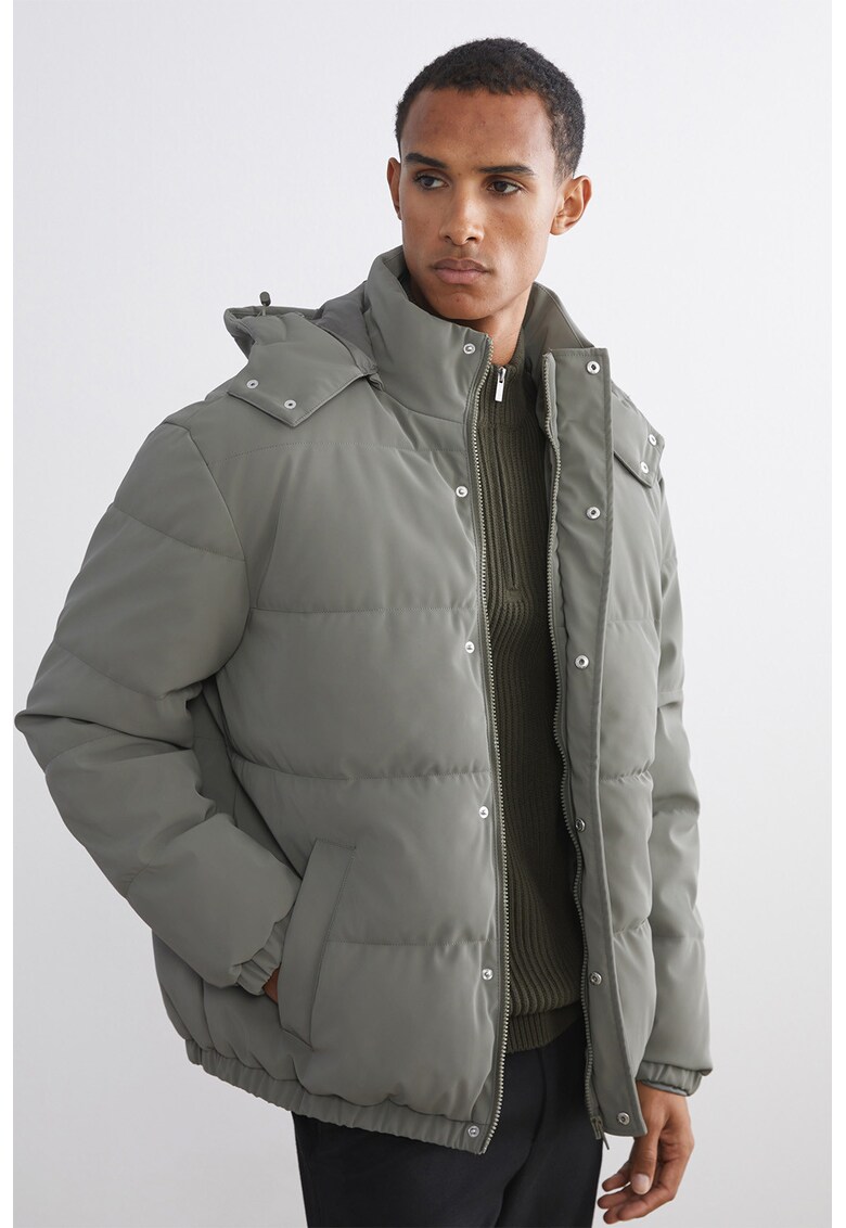 Geaca cu vatelina si terminatie elastica - Gri cenusiu